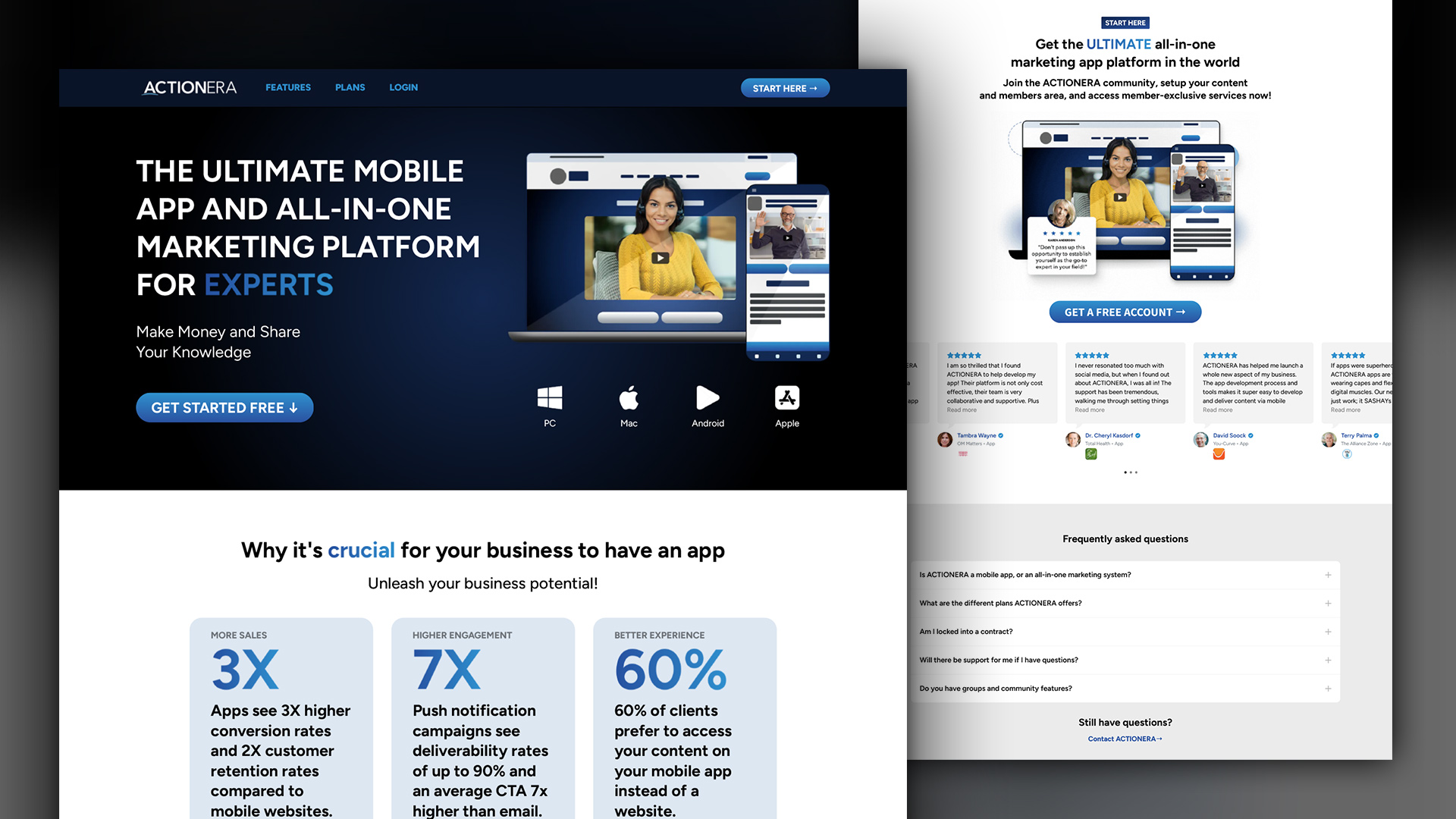 ACTIONERA Mobile App Mockup